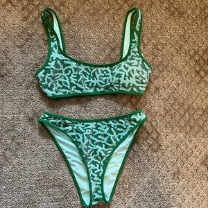 Aerie Teal and Green Bikini Set